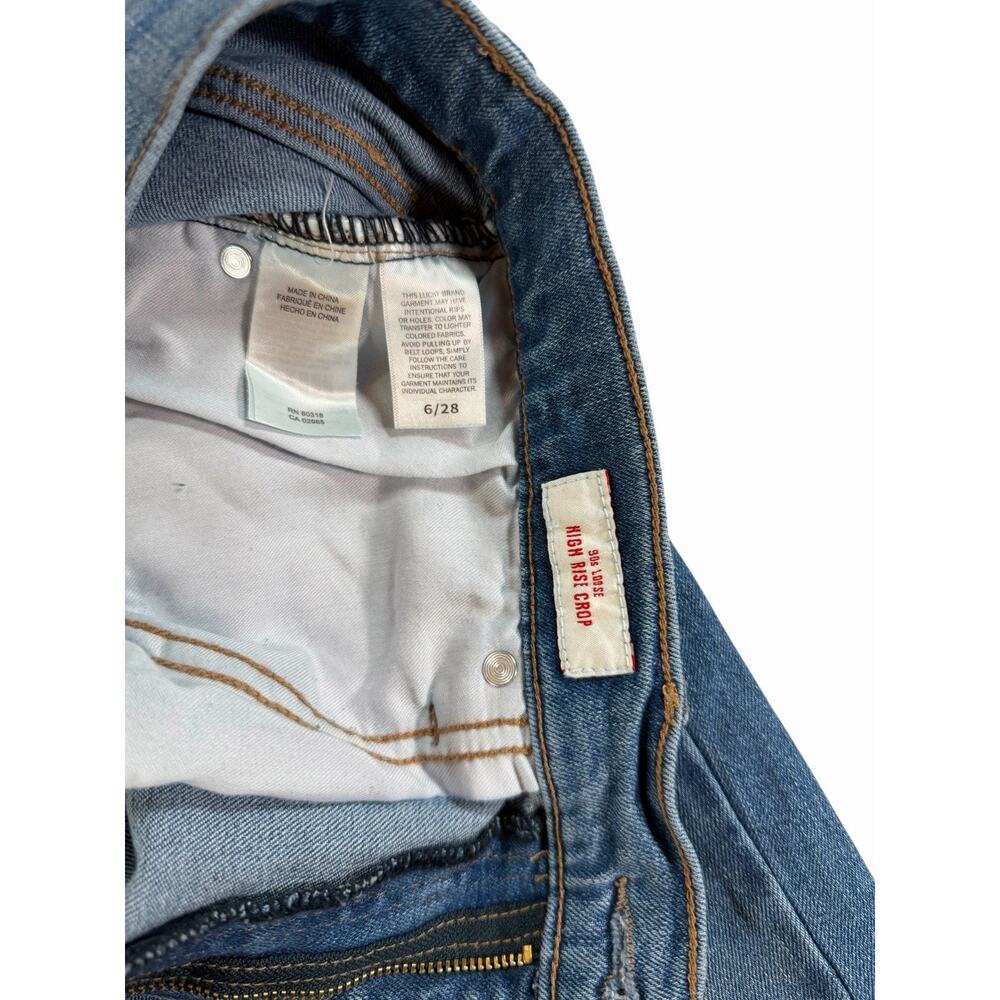 Lucky Brand 90s Loose High Rise Crop Jeans Women's 6/28 Light Wash Denim - Picture 3 of 6